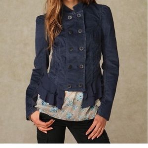 Free People Corduroy Ruffle Riding Jacket - 2